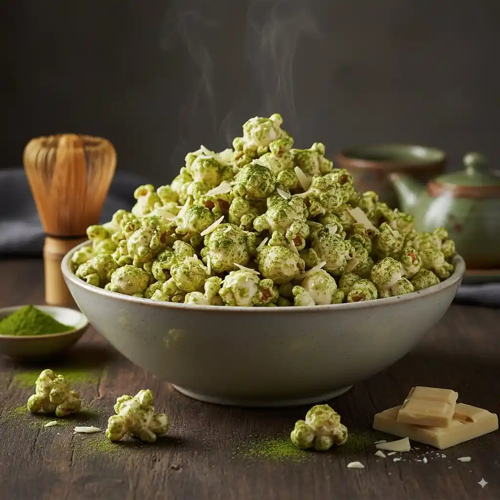 Matcha White Chocolate Popcorn